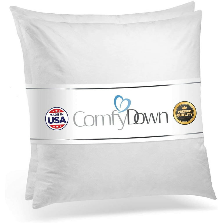 Pack of 2 Throw Square Pillow Inserts with Soft Poly Filling