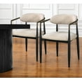 thumbnail image 1 of HomeRoots 573343 Beige & Black Upholstered Fabric Open Back Dining Arm Chairs - Set of 2, 1 of 5
