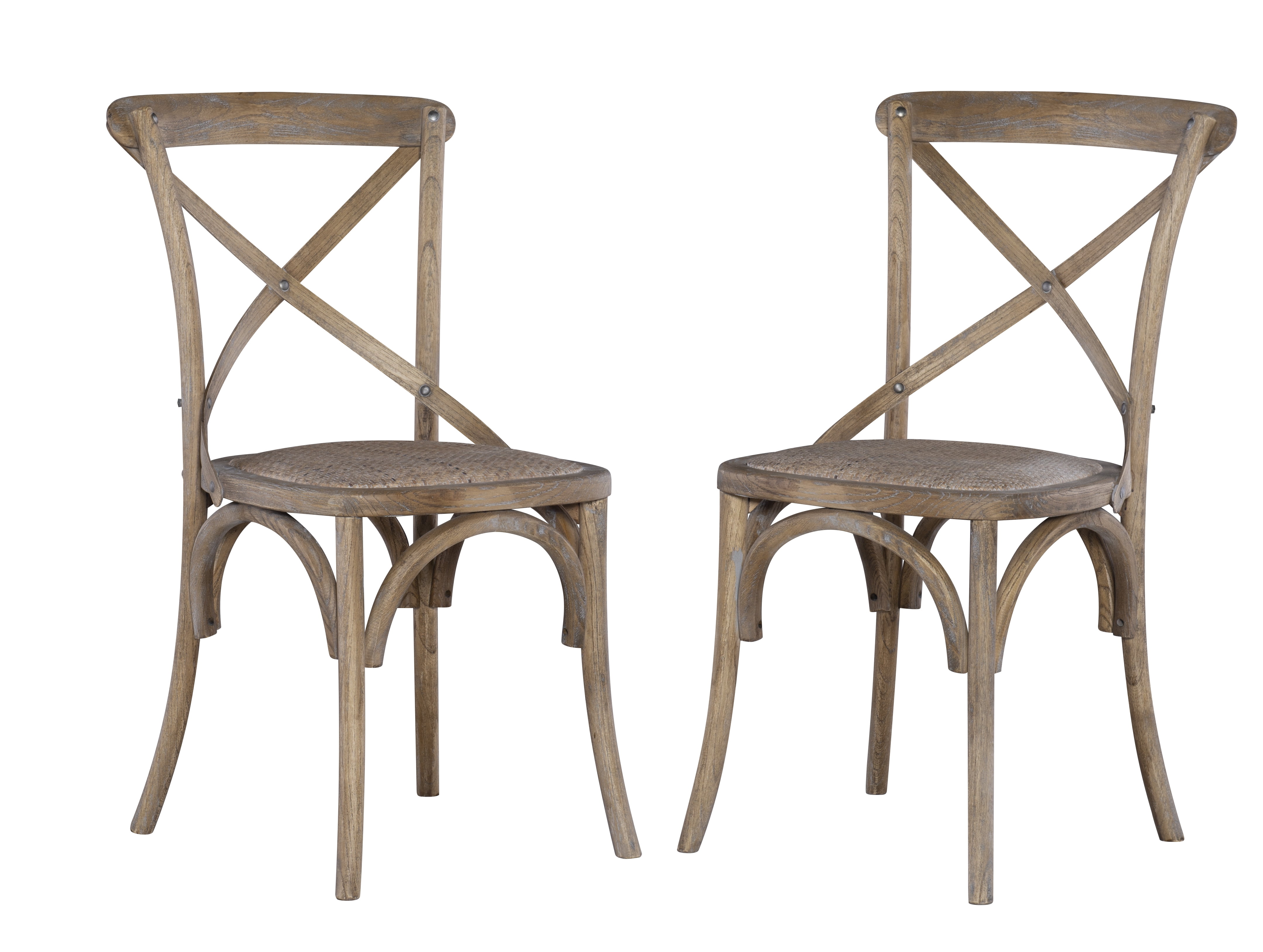 Set of 2 Gray Wood Armless Side Chairs