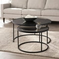 thumbnail image 1 of Set of Two Black And Silver Mirrored Round Nested Coffee Table Set, 1 of 7