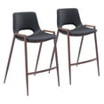 thumbnail image 1 of Set of Two Black Retro Modern Funk Counter Chairs, 1 of 5