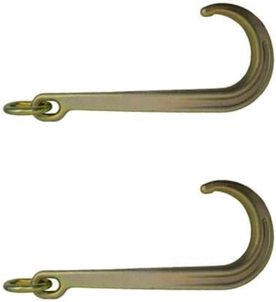 Set of Two, F15J-L (x2), 15" J Hook (Long J Hook) with Link for Chain, Wrecker, Tow Truck, Rollback