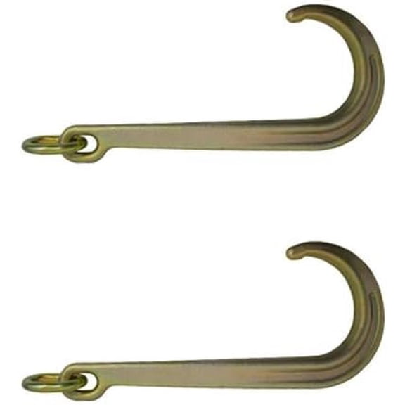 Set of Two, F15J-L (x2), 15" J Hook (Long J Hook) with Link for Chain, Wrecker, Tow Truck, Rollback