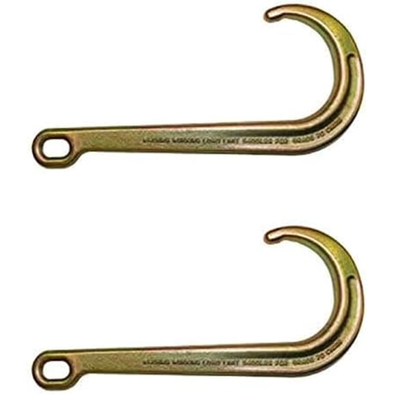 Set of Two, F15J (x2) 'Classic Style' 15" J Hook (Long J Hook) with Hole for Chain, Wrecker, Tow Truck, Rollback