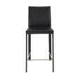 thumbnail image 1 of Set of Two Full Black Faux Leather Counter Stools, 1 of 7