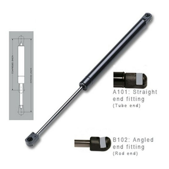 Set of Two Gas Spring/Prop/Strut/Shock Struts with 15" extended length x 9" compressed length and 28 LB Pressure (56 LB Pressure per Set)