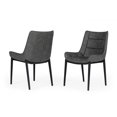 thumbnail image 1 of Set of Two Gray Faux Leather Dining Chairs, 1 of 3