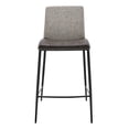thumbnail image 1 of Set of Two Gray Faux Leather and Fabric Counter Stools, 1 of 5