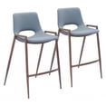 thumbnail image 1 of Set of Two Gray Retro Modern Funk Counter Chairs, 1 of 11