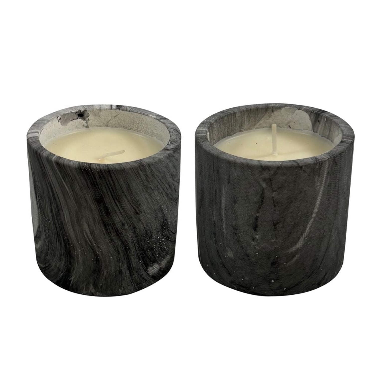 Aria Home Marble Scented Candle Jars, 2-Pack – Home Decor, Indoor Outdoor Gift, Gray, 7oz