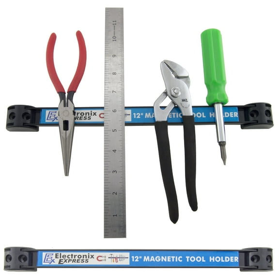 Set of Two Heavy-Duty 12" Magnetic Tool Organizer Racks
