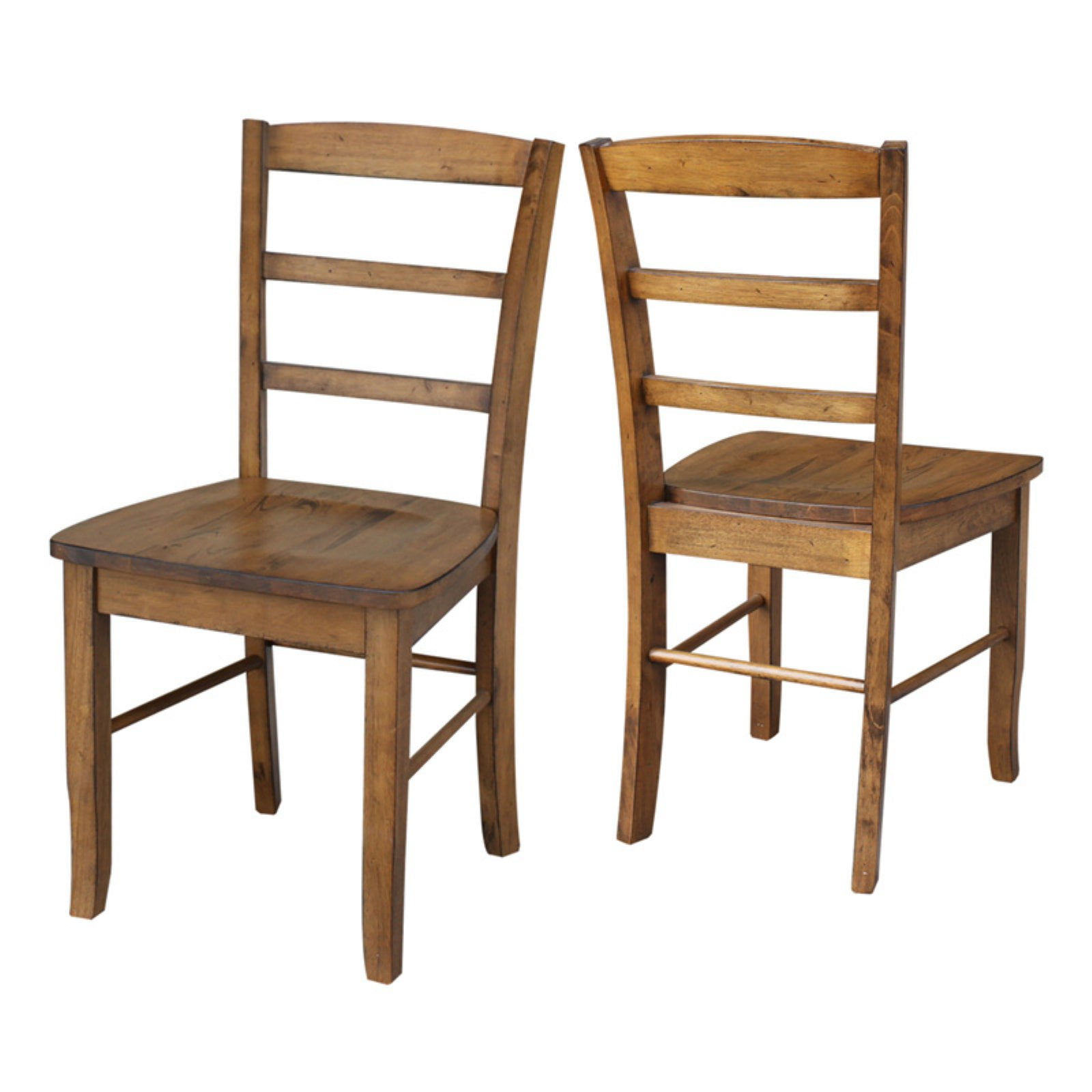 Pecan Solid Para Wood High Ladderback Side Chair Set of 2