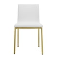 thumbnail image 1 of Set of Two Minimalist White Faux Faux Leather and Gold Chairs, 1 of 10