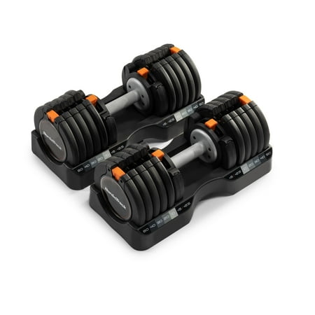 NordicTrack55 Lb Select-A-Weight Dumbbell Set: Compact Design, 15 Different Weight Increments, and iFIT Integration for Interactive Workouts and More