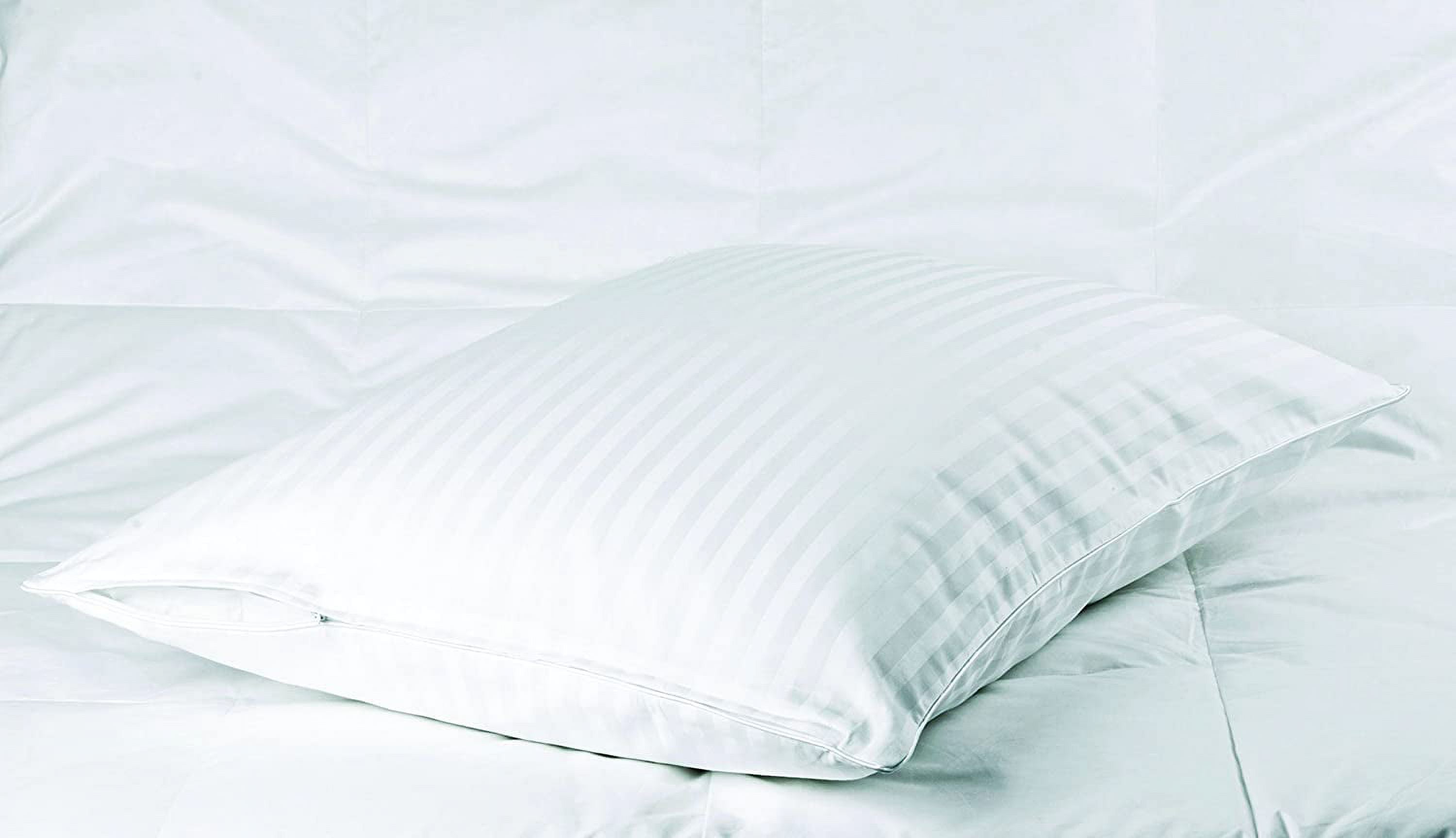 Set of Two White 100% Cotton Sateen Pillow Protectors