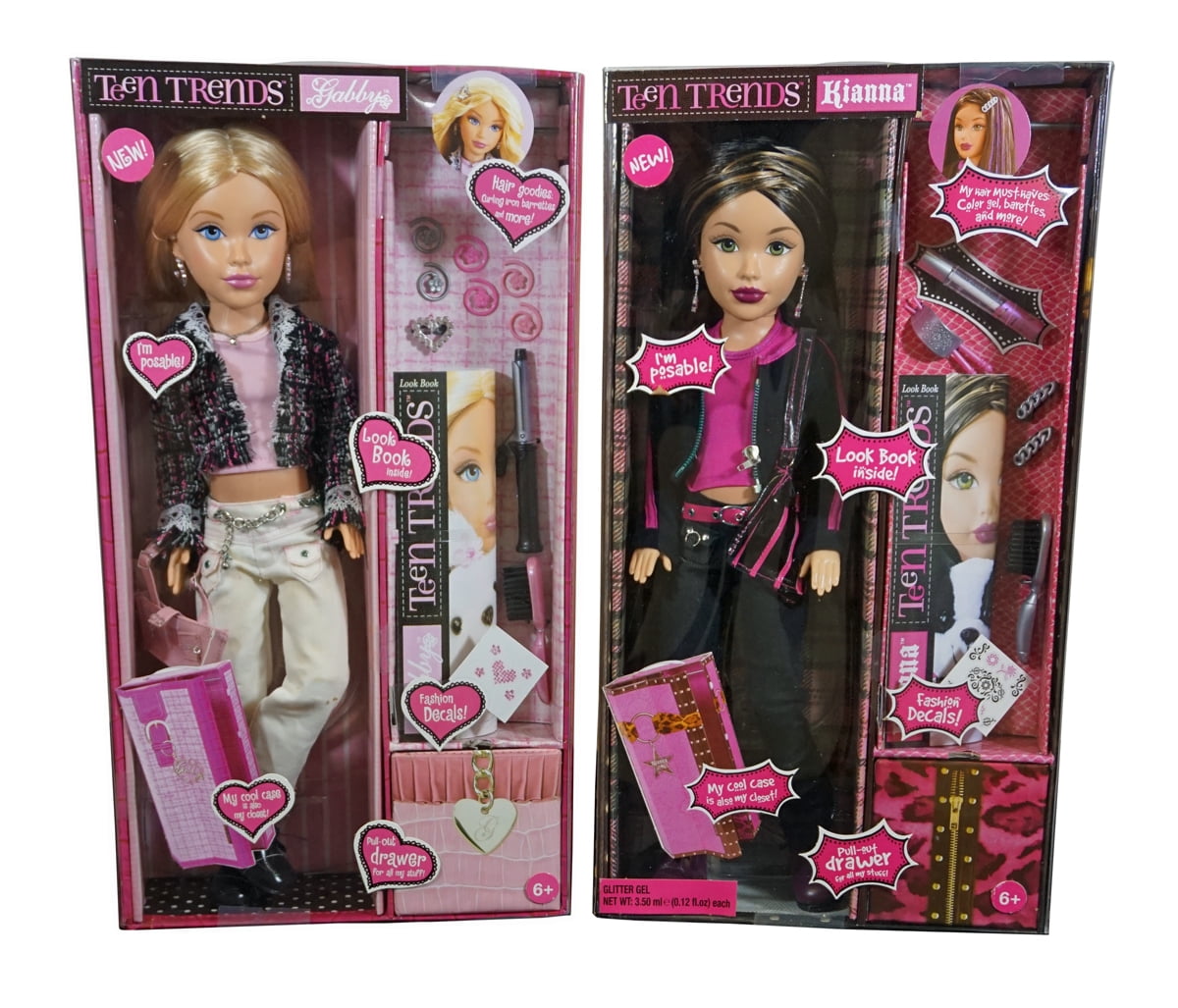 Set of Two Poseable Teen Trends Dolls Accesories Includes Gabby Kianna Walmart