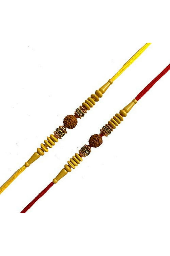 Set of Two Rakhi, Stone & Moti, Thread. Rakhi, Raksha Bandhan Gift for your Brother, Blue Color Thread.