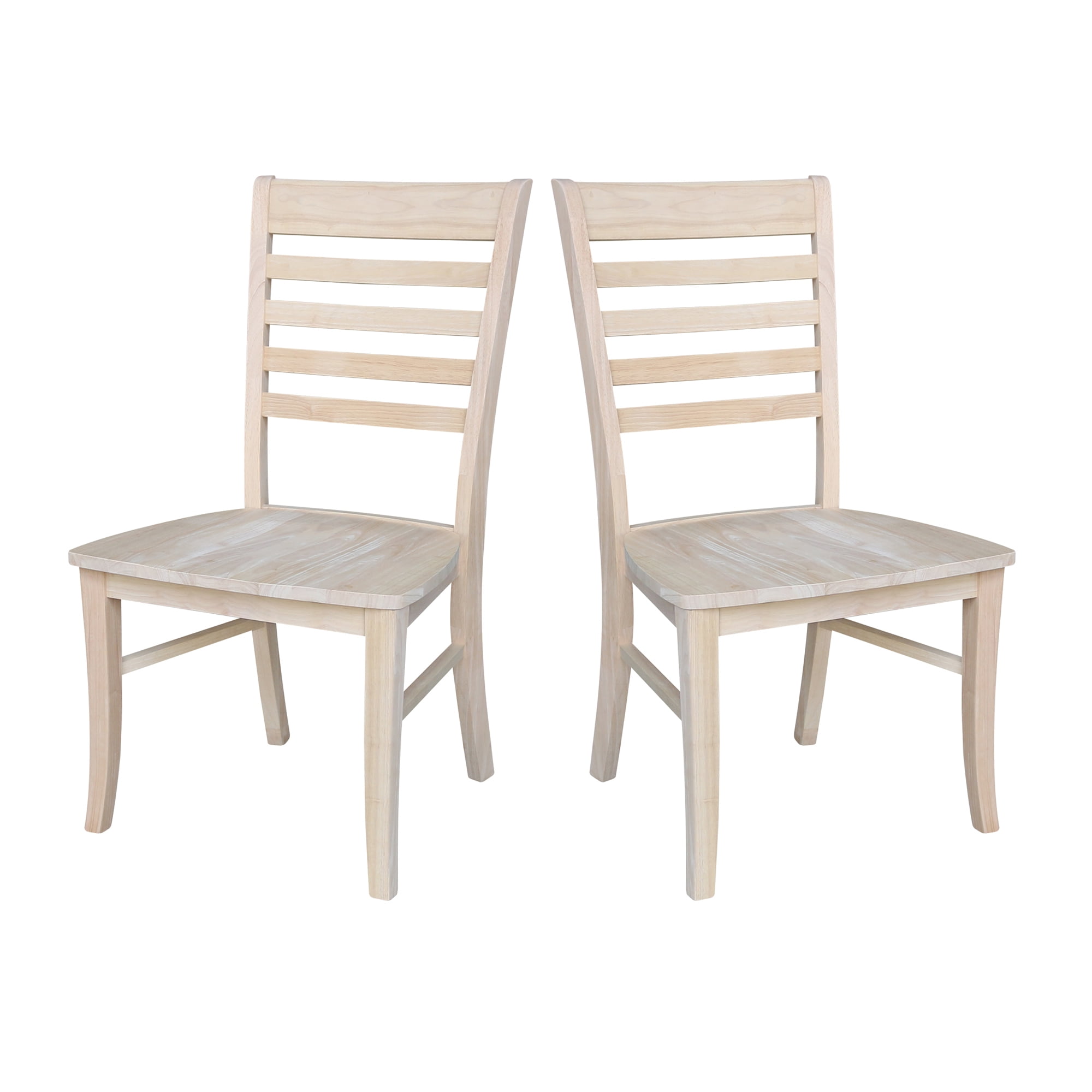 High Slat Ladderback Side Chair in Brown Microfiber Upholstery