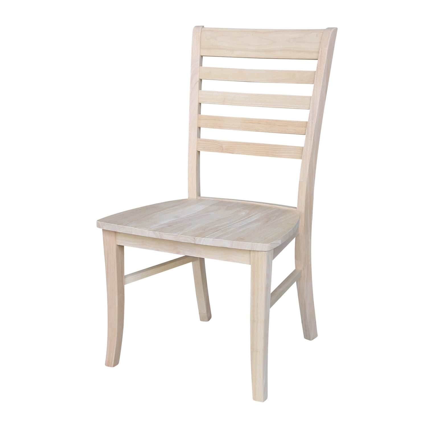 High Slat Ladderback Side Chair in Brown Microfiber Upholstery