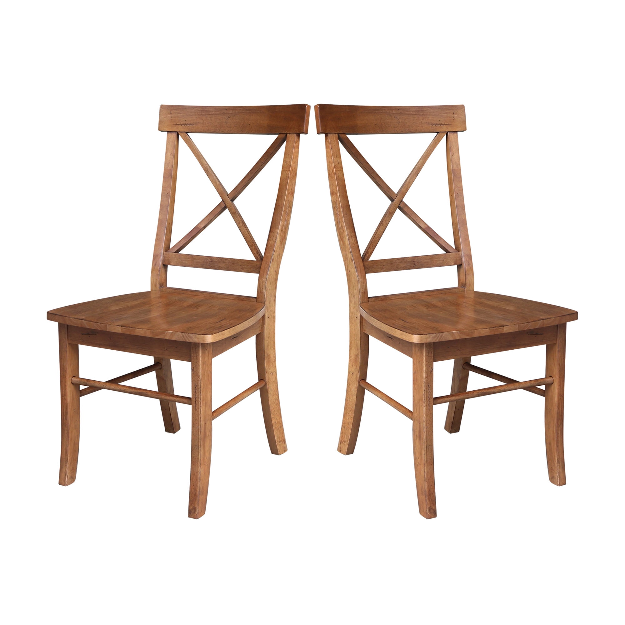 White Cross Back Solid Wood Side Chair