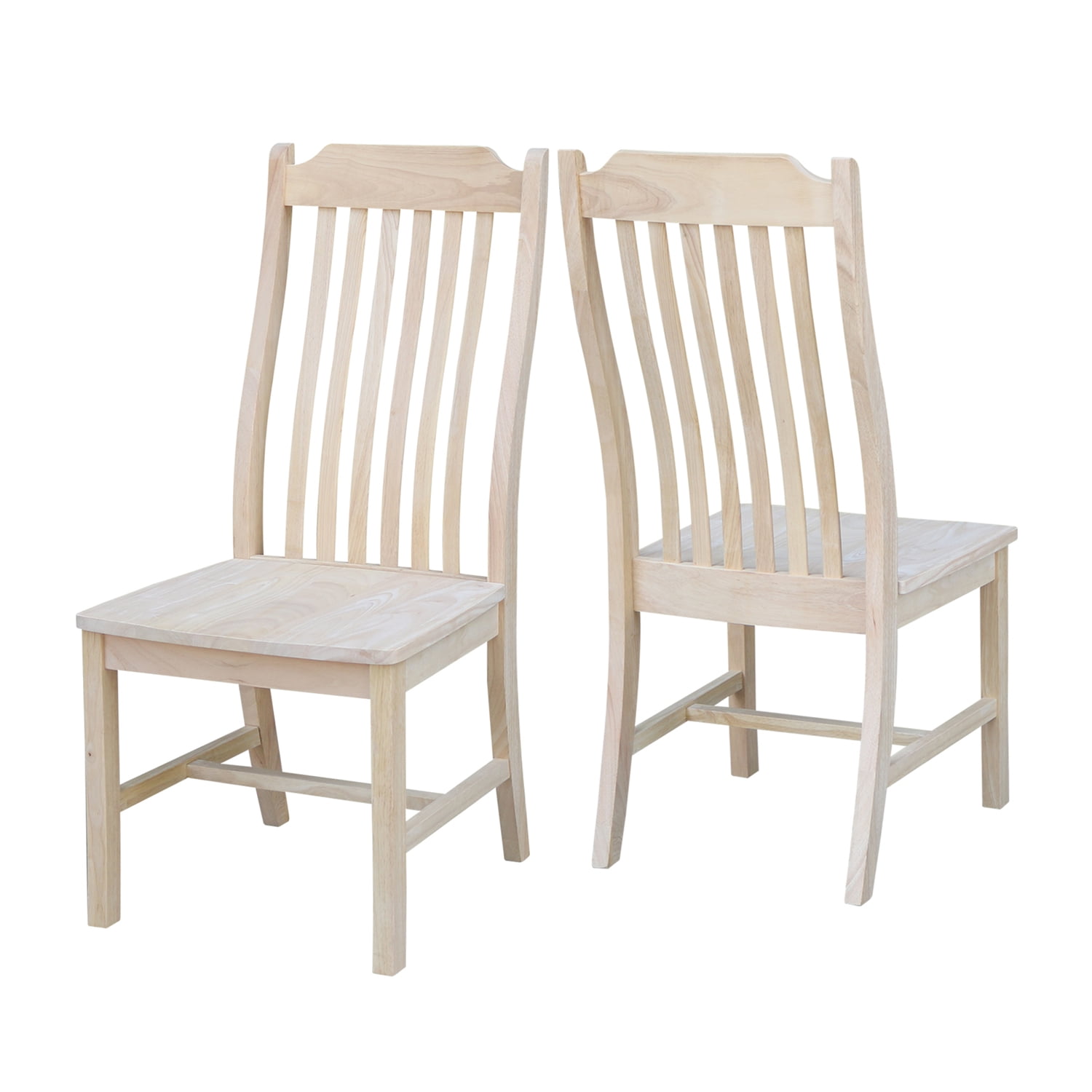 High Slat Back Traditional White Wood Side Chair