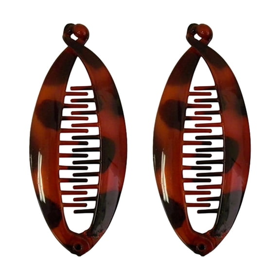 Set of Two Tortoise 3.5 inch Mini Banana Clip Hair Clincher for Adult Females