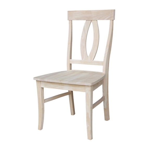 International Concepts Set of 2 Wood Verona Chairs - Unfinished