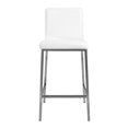 thumbnail image 1 of Set of Two White Faux Leather and Steel Counter Stools, 1 of 10
