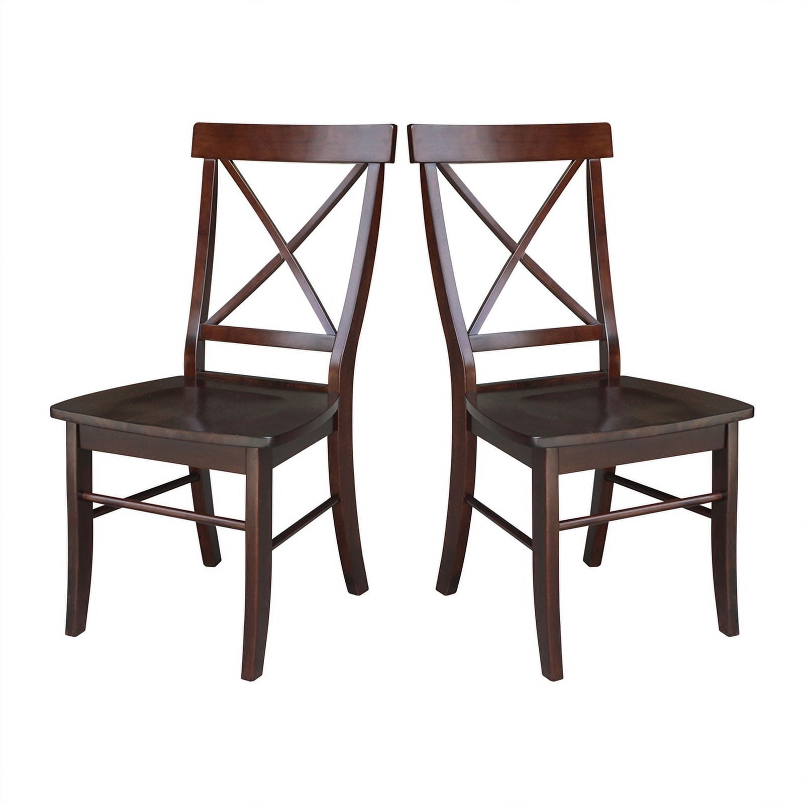 Java High Cross Back Solid Wood Side Chair Set