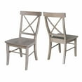 thumbnail image 1 of International Concepts Set of Two X-Back Chairs  with Solid Wood Seats in Washed Gray Taupe, 1 of 10