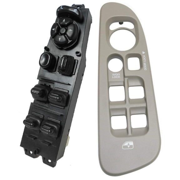 SWITCHDOCTOR Window Master Switch & Bezel Set for 2002, 2003, 2004, 2005, 2006, 2007, 2008 Dodge Ram (Quad Cab, Crew) (Tan Bezel)