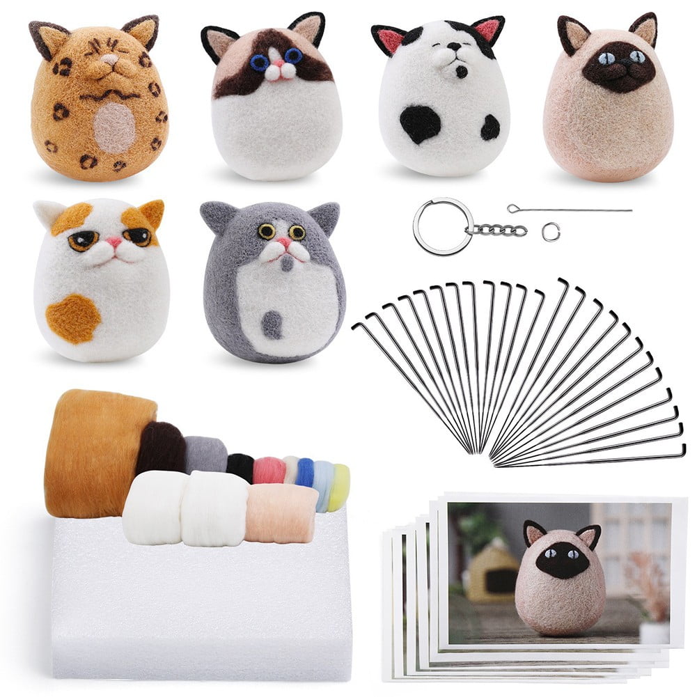 Set of Wool Felt Needle Kit DIY Wool Felt Poke Decoration Crafts Needle Art