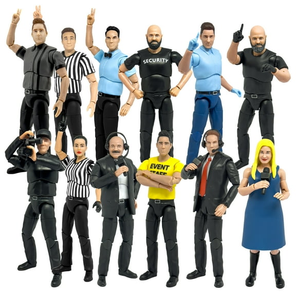Set of all 12 Ultimate Wrestling Action Figures With Deluxe Articulation for WWE & AEW Wrestling Action Figures