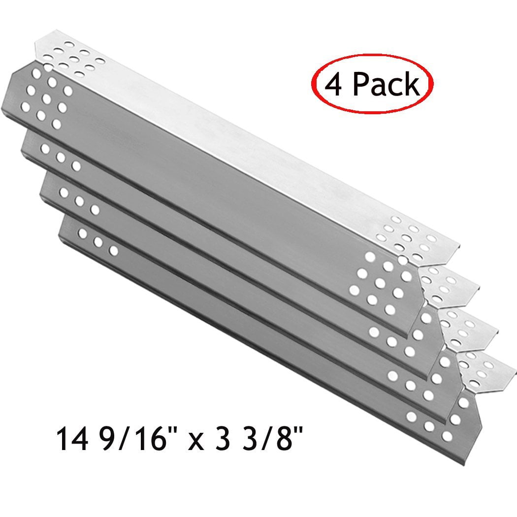 Avenger 98531 Universal BBQ Grill Heat Tents for Charbroil Grill Replacement  Parts, Heat Shield Plates for Thermos, Master Forge, Savor Pro, 14 5/8 Inch  Long Porcelain Steel Flame Tamers - Set of 4 