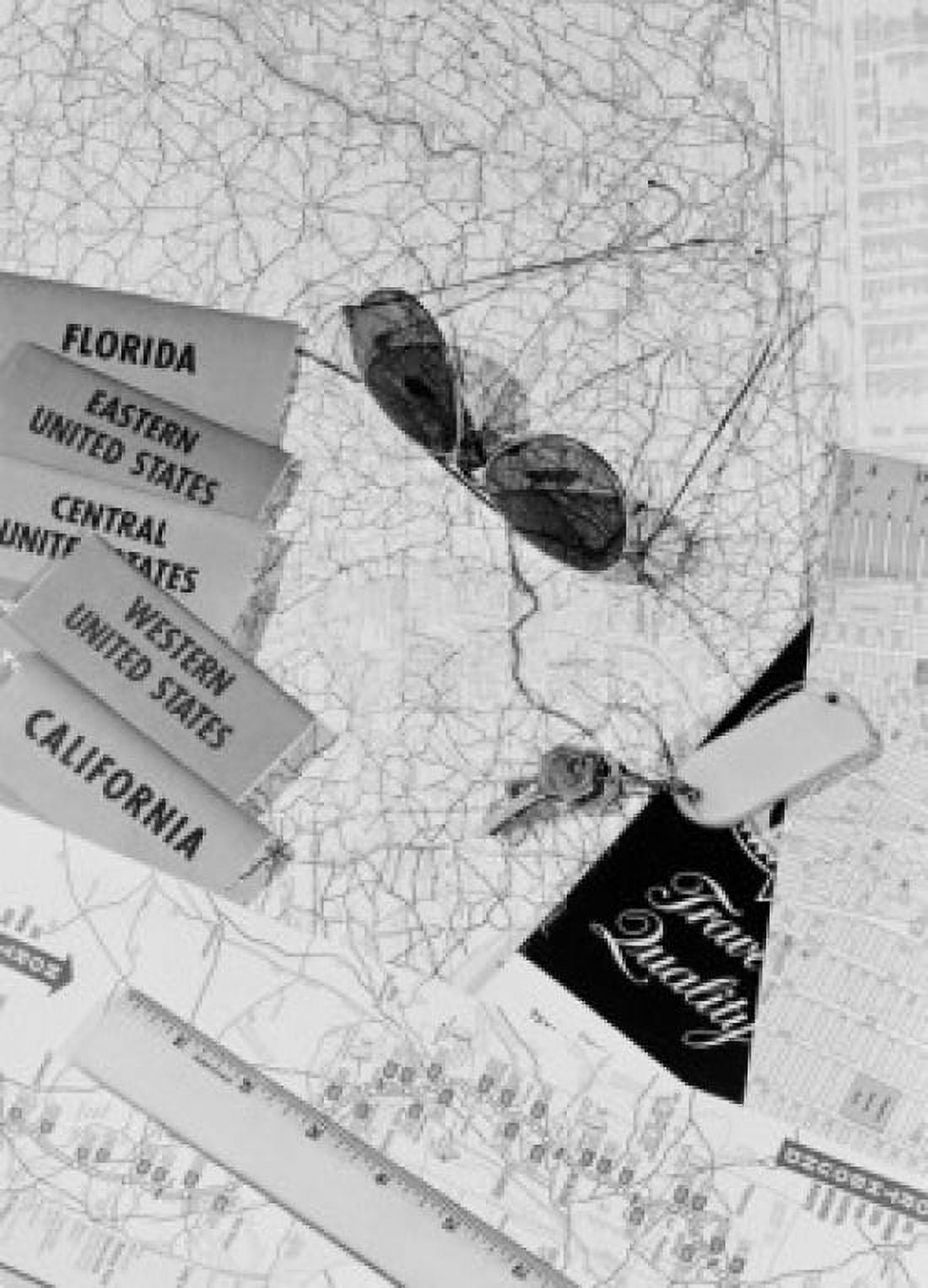 Set of maps with sunglasses and keys Canvas Art - (18 x 24)