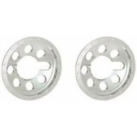 Set of two QT6CHBH (x2), ABS Chrome Plated Wheel Covers for 6" Wheels, for Mowers, Trailers, Dollies, Golf Carts and more.