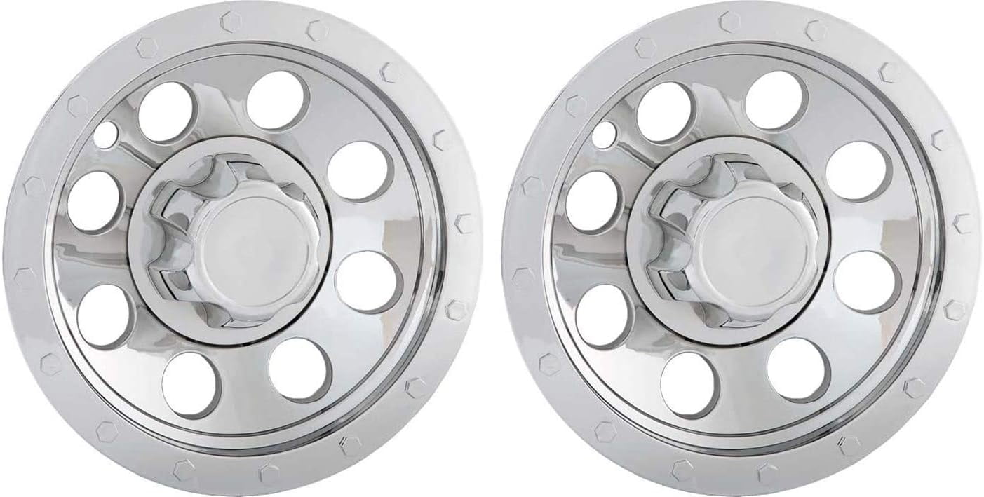 Set of two QT8CHB x2, ABS Chrome Plated Wheel Covers for 8" Wheels, for Mowers, Trailers