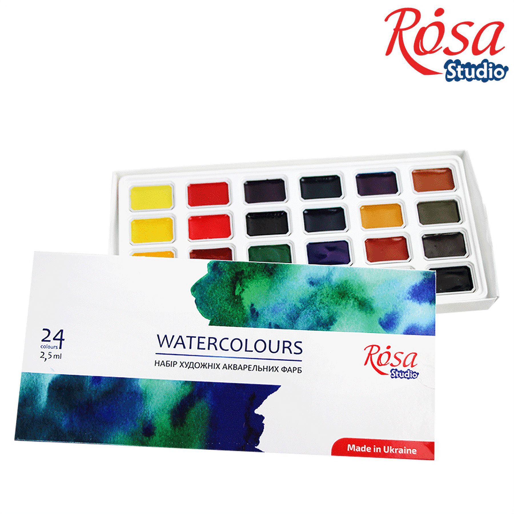 Rosa Studio Watercolor Paint Set. 24 Colors. Full Pans. Cardboard ...