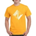thumbnail image 1 of Set of white triangles in hipster style Men Gold T-Shirt, Male Medium, 1 of 4