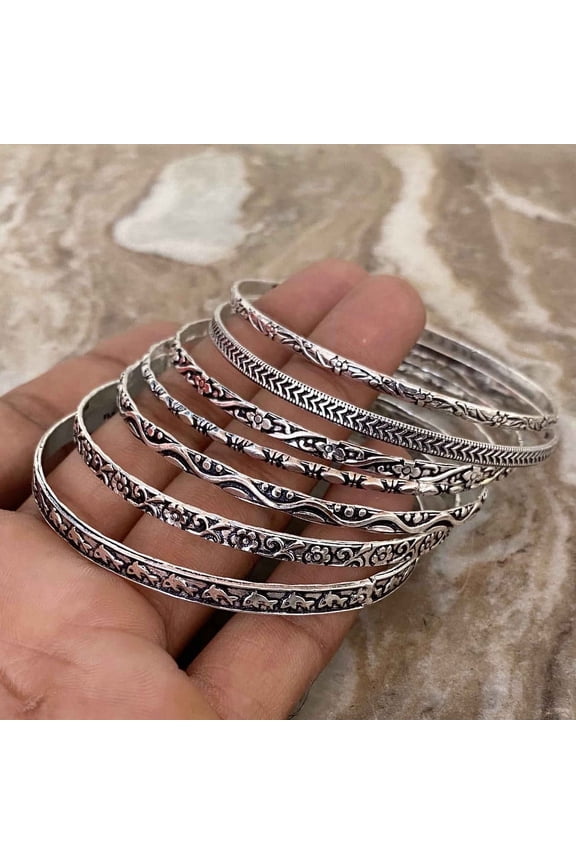 Set off 7 bangles set silver