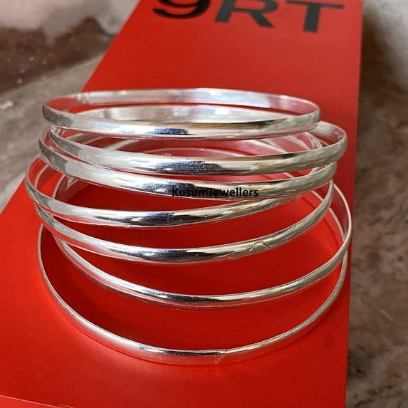 Set off 7 bangles set silver