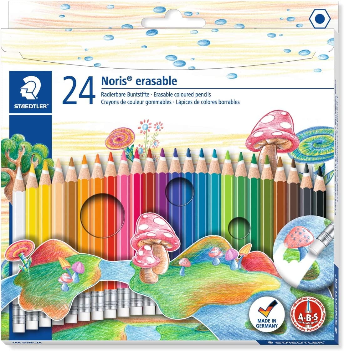 Set pencils 24 color erasable Staedtler Norris Club