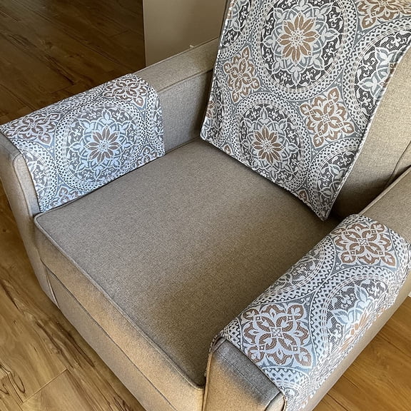 Set of two arm rest covers only. Perfect for furniture slipcover furniture protectors recliners chairs sofas loveseats theater chairs office chairs housewarming gifts. By: Bittlemen Furniture Co.