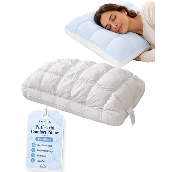 Set of two cooling ice-silk pillows—3D "loaf-style" pillows as soft as cotton candy; breathable, skin-friendly, and supportive, they offer a cloud-like, comfortable sleep experience.