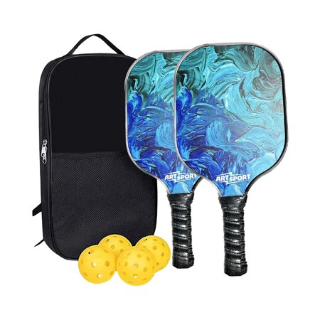 Set with 2 Rackets, 4 Pickleballs, Carry Bag Edgeless Racquets