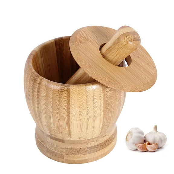 Set with Lid Garlic Ginger Crusher Chopper Crusher Bowl Seasoning Tool for Grinding Garlic Spices Herb Ginger Peppercorns Kitchen Tool 9*6.5cm