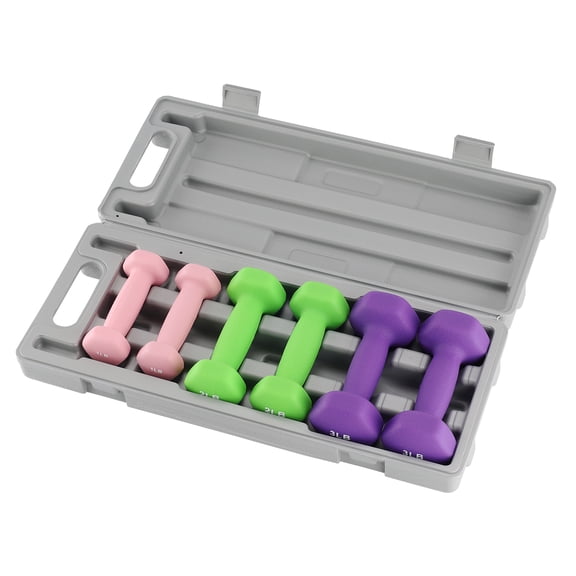 Set with Rack, 32 LBS Neoprene Hex Hand Weights Set (Pairs of 3, 5, 8 LBS)