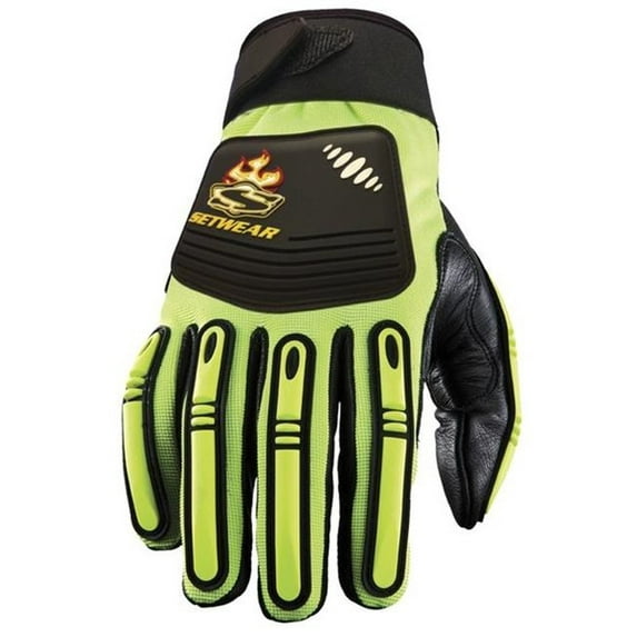 SetWear OIL-06-012 Oil Rigger Glove, Black & Green, XX-Large