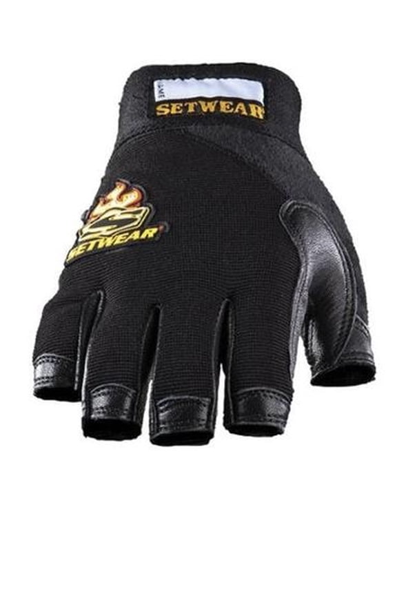 SWF-05-007 Leather Fingerless Glove, Black, Extra Small