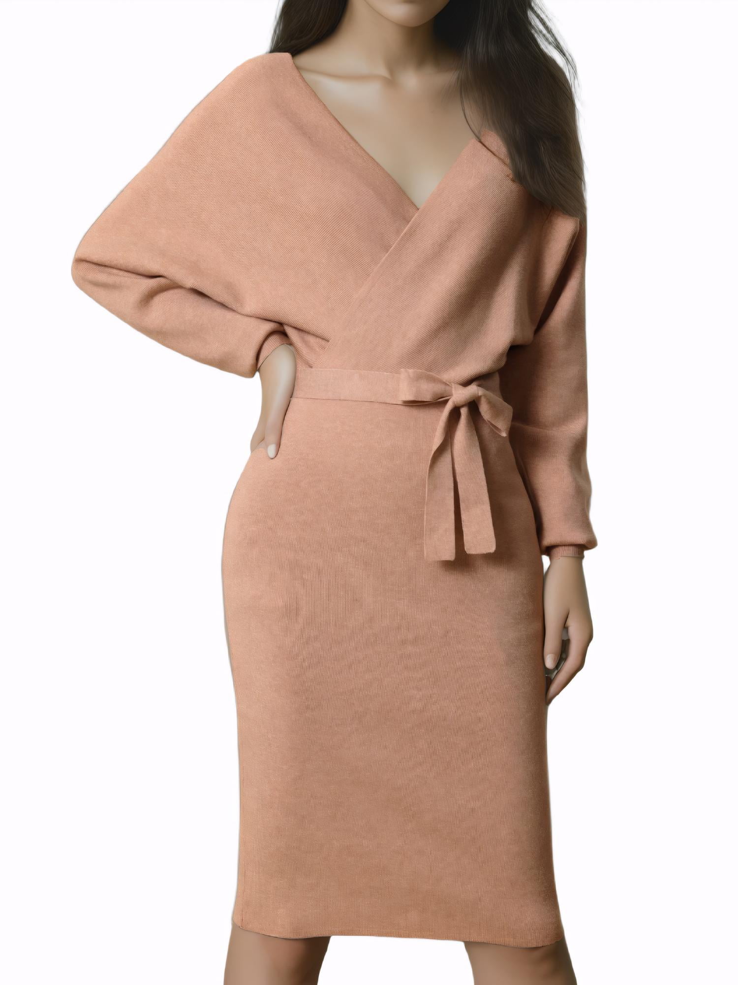 Women's Wrap Side Batwing Sleeve Dress main image 1